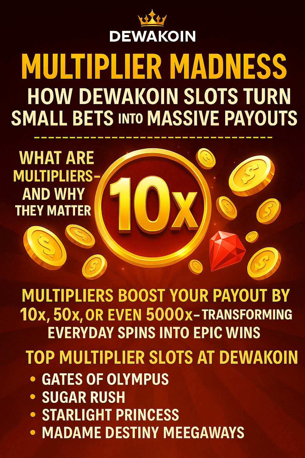 Multiplier Madness: How Dewakoin Slots Turn Small Bets into Massive Payouts
